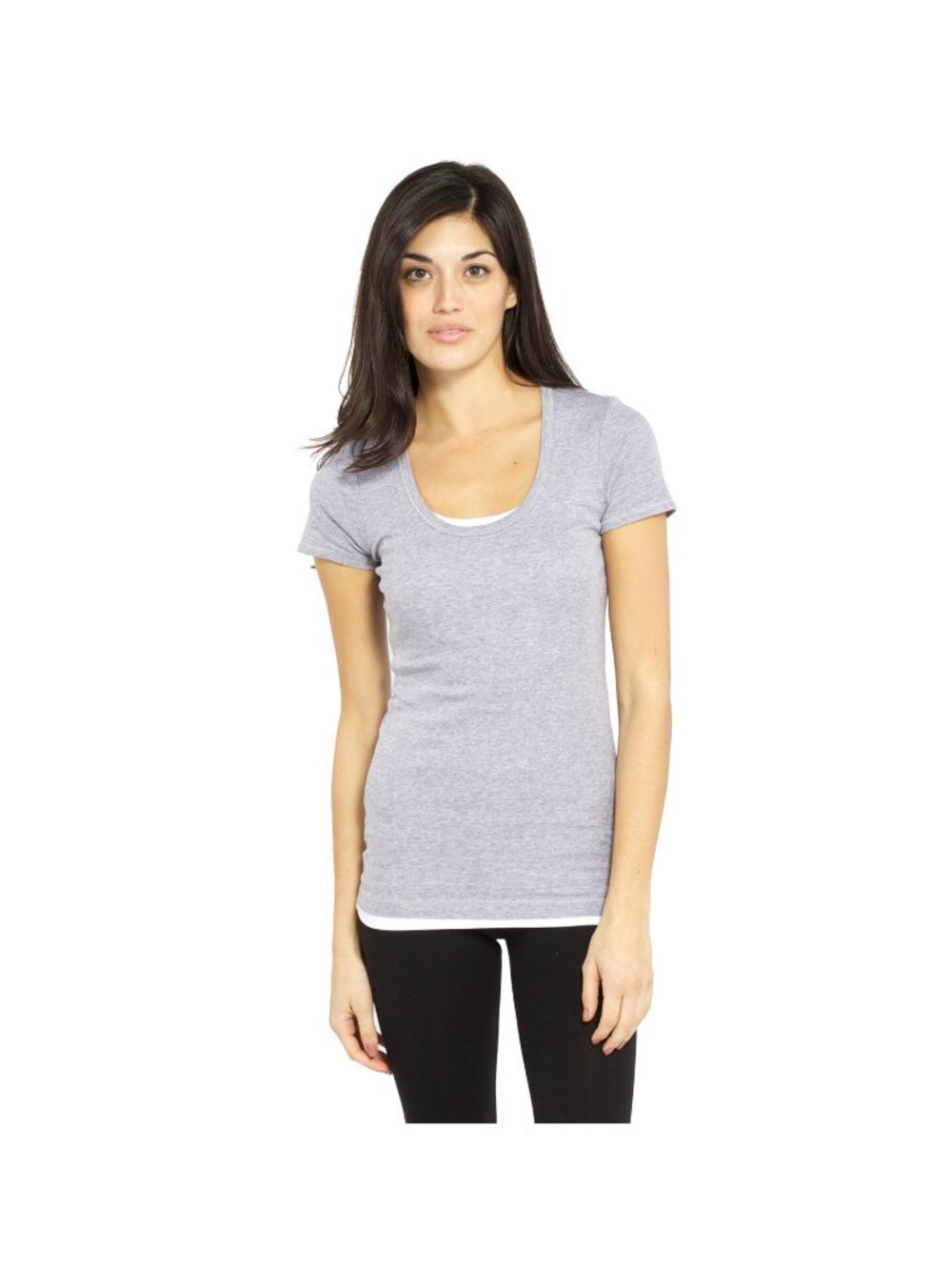Splendid Jersey Scoop Neck Tee Top Heather Grey Short Sleeve Layered NWT XS